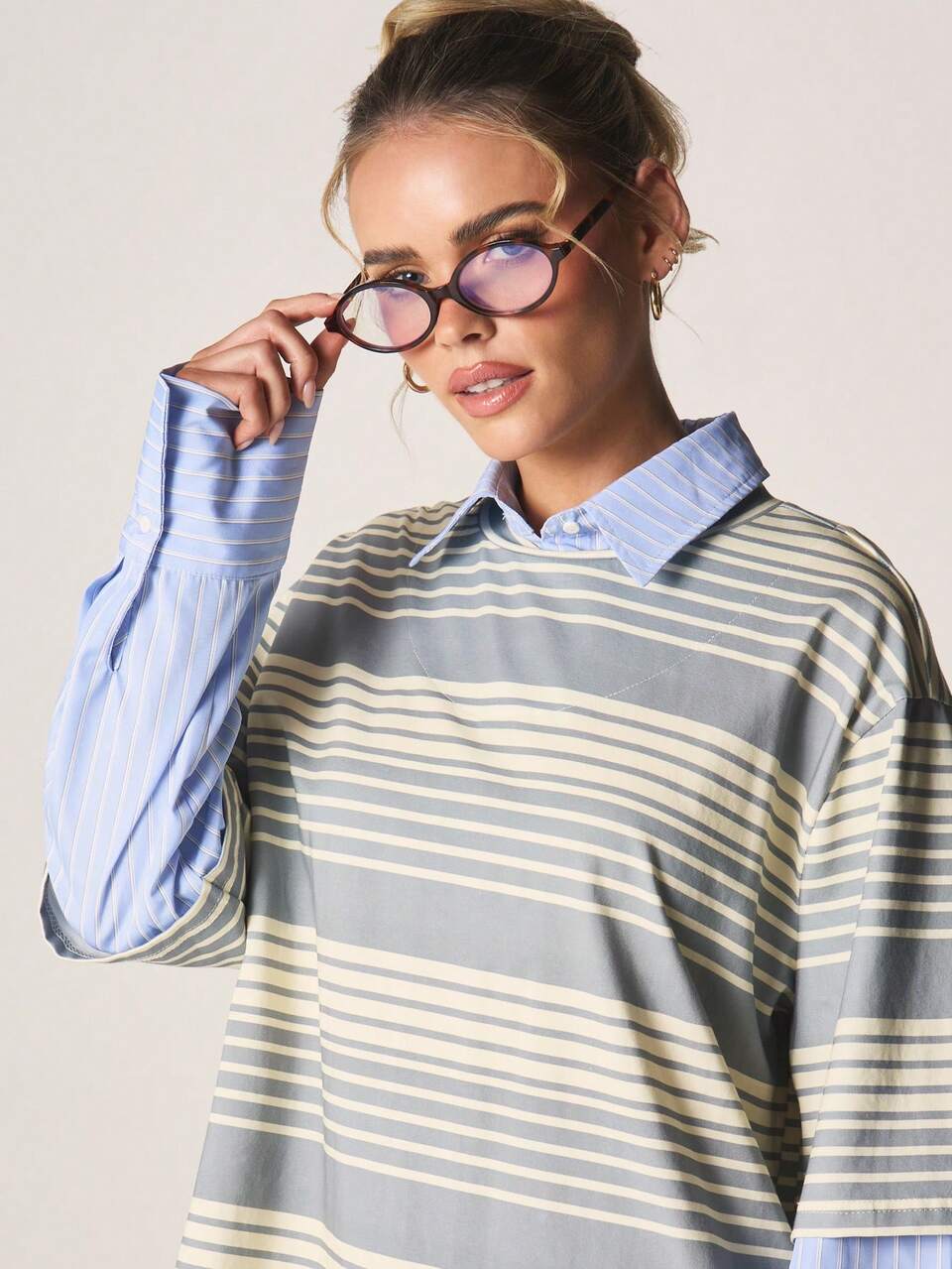 MISSGUIDED Oversized gestreiftes Kurzarm T-Shirt mit horizontalen Streifen, lässiger, legerer Schnitt, Sommer-Frühjahrs-Layering-Top