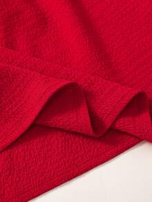 年轻女孩休闲度假优雅3D蝴蝶结吊带连衣裙 - 紅色 - 查看 5