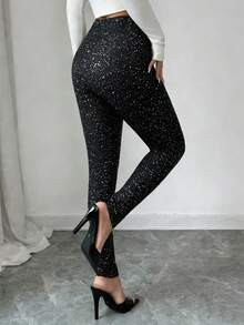 GlowEve Women's Fashionable Printed Casual Leggings - Black - View 5