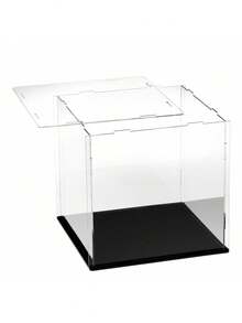 Caja de exhibición de acrílico transparente, caja apilable, caja de figura, soporte de caja de exhibición vertical ensamblable con base negra, caja de polvo de personaje popular, vitrina a prueba de polvo para coleccionables, figuritas y recuerdos. Estuche completo de figura de guante, acrílico, estuche de colección, fácil de ensamblar, resistente a las manchas, guantes, paño de limpieza, caja de acrílico, instrucciones de cuidado, instrucciones - Negro - Ver 9