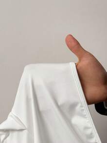 BamGleam 时尚深V领针织连体衣，弹力亲肤 - 白色 - 查看 8