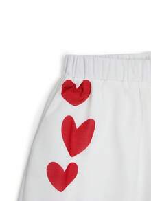 SHEIN Lunessa 女士宽松爱心印花两件套度假套装 - 彩色 - 查看 4