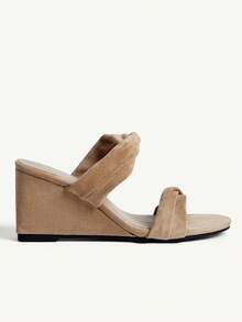 CUCCOO CHICEST Women's Fashionable Versatile Platform Sandals, Summer Elegant Shoes Wedding Shoes - Apricot - View 2