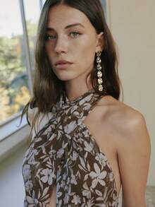 Nöista 露背吊带长款连衣裙，前开襟设计。 - 棕色 - 查看 7