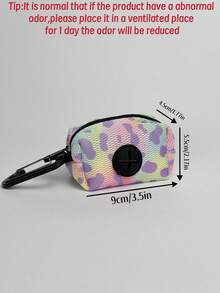 1Pc Pet Walking Printed Trash Bag Dispenser, Fashion Dog Poop Clean-Up Bags, Leash Clip On Waste Bag Holder - Multicolor - View 2