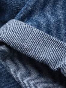 DAZY Women's Casual Loose Pleated Denim Shorts - Blue - View 3