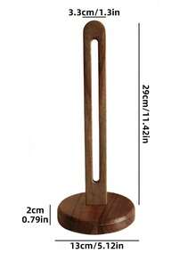 1 PC Solid Wood No Drill Paper Towel Holder Rack Multi Functional Storage Organizer For Kitchen Cling Film Plastic Bag Dispenser Space Saving Wall Mounted Home Organization Natural Color Farmhouse Decor Kitchen Essentials Storage Solution - Multicolor - View 12