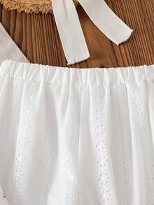 Vintaside Kids 2pcs/Set Girls Hollow Out Camisole Top And Floral Embroidered Long Pants Set - Multicolor - View 9