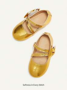 Cozy Pixies A Pair Of Spring And Summer Fashion Versatile Cute Girls Golden Party Party Fun Cute Princess Style Baby Flat Shoes - Gold - View 5