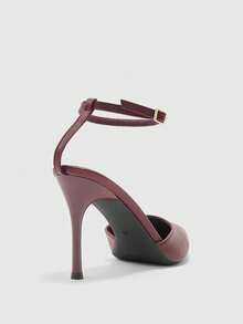 CUCCOO BIZCHIC Women's Pointed Toe Backless High Heel Pumps, Sexy For Spring And Autumn - Burgundy - View 8