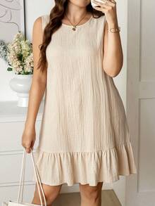 SHEIN LUNE 大码女装黑色波点印花圆领荷叶边连衣裙，米色连衣裙，中性色连衣裙，奶油色连衣裙，夏季优雅连衣裙，100%纯棉连衣裙，大码吊带裙，大码休闲连衣裙，XL码连衣裙，5XL码连衣裙，大码荷叶边连衣裙，纯棉连衣裙，大码曲线休闲连衣裙，塑身夏季连衣裙，纯棉夏季连衣裙，夏季休闲连衣裙，意大利夏季连衣裙，休闲无袖连衣裙，无袖荷叶边连衣裙，女士夏季服装，女士休闲连衣裙，夏季女士连衣裙，米色女童连衣裙，服装批发 - 杏色 - 查看 10