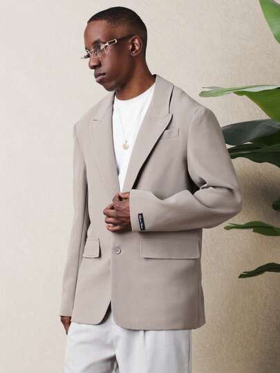 SUMWON Classic Single Breasted Notch Lapel Blazer For Business Professional Office Formal Occasions