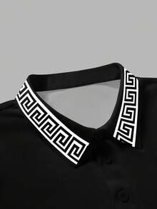 Manfinity Homme Men's Geometric Print Short Sleeve Casual Polo Shirt Spring To Summer  Vacation Outfits  Holiday Outfits Summer Holiday Outfits  Summer Tops  Summer Clothes  Going Out Tops Mens Golf Shirt Men Polo Shirt - Multicolor - View 3