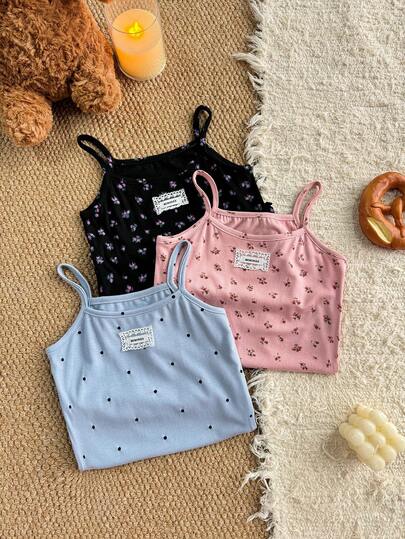 DAZY Young Girl Casual Ditsy Floral Camisole, Summer