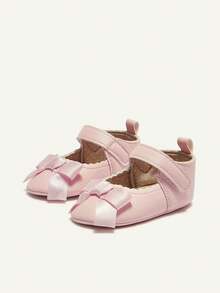 Cozy Pixies A Pair Of Spring And Summer Fashion Casual Basic Versatile Soft Bow Mary Jane Shoes Childlike Cute Princess Style Pink Female Infant Flats - Dusty Pink - View 4