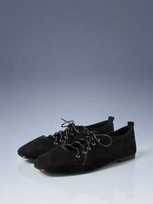 CUCCOO GRLICON 女士系带平底鞋 - 黑色 - 查看 1