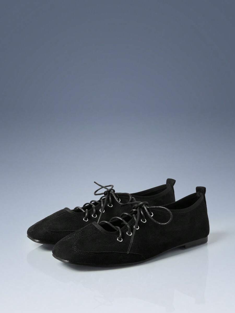 CUCCOO GRLICON 女士系带平底鞋 - 黑色 - 查看 1