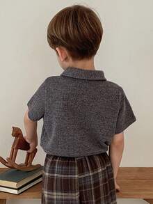 DAZY Young Boys Casual Short Sleeve Button-Up Polo Shirt - Grey - View 7