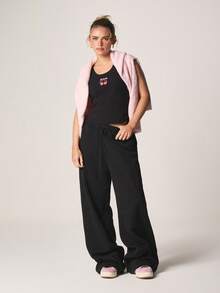 MISSGUIDED Cherry Embroidered Sleeveless Tank Top Vest Ribbed Casual Summer Spring Outfit - Black - View 4