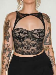 Arliah Music Festival Holiday Black Removable Corset Top, Concert Outfits - Black - View 7