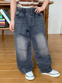 DAZY Girls Young Girl Casual Split Design Wide Leg Jeans Pants - Blue - View 6