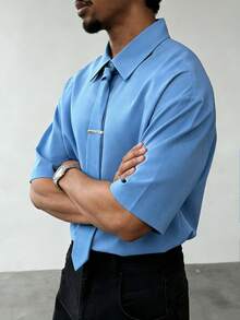 Manfinity Dauomo Casual Fashion Versatile Commuter Necktie For Men - Blue - View 5