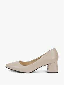 Alvarani New High Heel Pumps For Women, Spring Autumn Korean Style Pointed Toe Thick Heel Fashion Shoes - Khaki - View 8