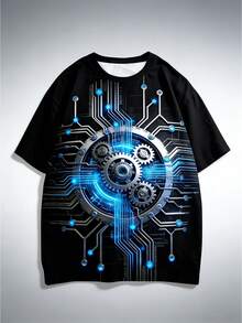 Manfinity Homme Duck Pattern Print Design On Abdominal Muscles, Men's Fashionable Summer Casual Sportswear, Men's Top - Black - View 1