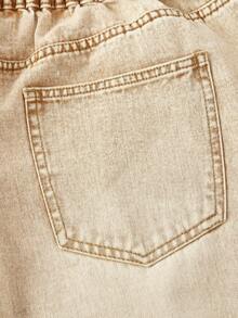SHEIN MOD Plus Size Loose Fit Wide Leg Jeans - Khaki - View 4