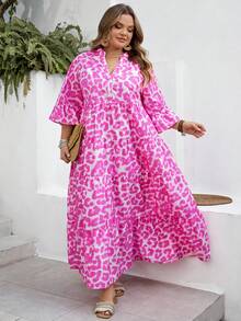 SHEIN CURVE+ Curve 尺码 US22 音乐节、海滨度假、波西米亚风复古碎花长裙、休闲沙滩装、感恩节、春夏秋冬皆宜、阿拉伯风情连衣裙、阿拉伯服饰、波西米亚风度假沙滩装、女士沙滩裙、沙滩度假装、沙滩必备单品、毕业典礼/下午茶派对连衣裙、夏季/乡村风/沙滩度假装/沙滩装/沙滩服饰 - 彩色 - 查看 8