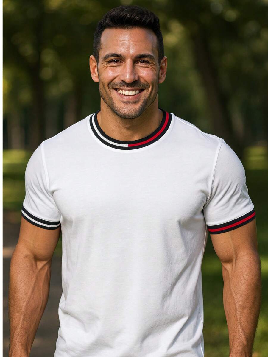 Men's Licra T-Shirt - White - View 1