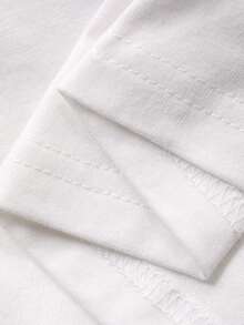 DAZY Áo thun nam tay ngắn cổ tròn in chữ, kiểu dáng đường phố, thích hợp cho mùa hè. - trắng - Xem 3