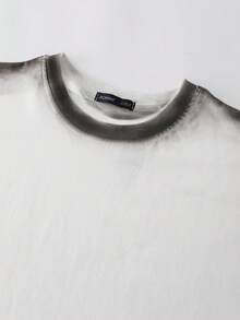 ROMWE MEN Áo tank top nam cổ tròn, đa năng, kiểu dáng rộng rãi, được làm thủ công với viền nhuộm phun, thích hợp cho mùa hè. - trắng - Xem 2