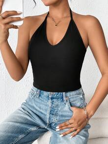 SHEIN Essnce 3件套女士针织吊带背心瑜伽上衣女士上衣无胸罩上衣夏季女士吊带背心内置胸罩 - 彩色 - 查看 4