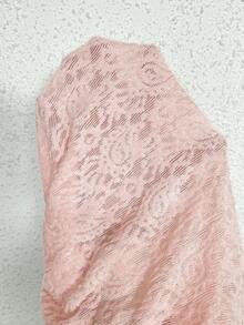 Easowa 圆领短袖透视提花面料休闲宽松优雅通勤复古风夏季女式上衣 - 白色 - 查看 8