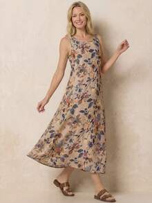 EMERY ROSE Vestido de verano largo casual para mujer con estampado floral vintage - Multicolor - Ver 5