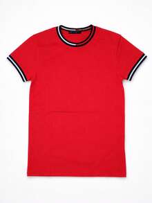 Playera licra algodón para hombre - Rojo - Ver 2