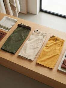 paquete de tres Bermudas lisas para hombre - paq11 - Ver 3