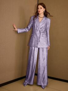 MOTF PREMIUM BLAZER ELEGANTE Y HOLGADO - Morado - Ver 5