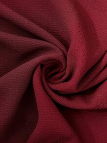 Reflora 大码优雅圆领连体裤，配腰带和阔腿裤腿 - 酒紅色 - 查看 9