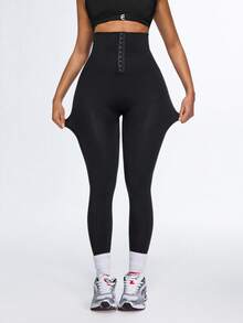 Eassivo Eassivo Women's Casual High Waist Slimming Shaping Leggings - Black - View 4