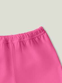 SHEIN Playful Pals Bộ 3 quần short cho bé gái, gồm quần sọc, quần màu trơn và quần in hình trái tim, thích hợp mặc ngoài trời vào mùa hè. - Nhiều màu - Xem 5