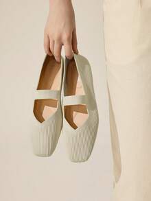 Ressula Women's Casual Versatile Simple Commuter Flats - Apricot - View 1