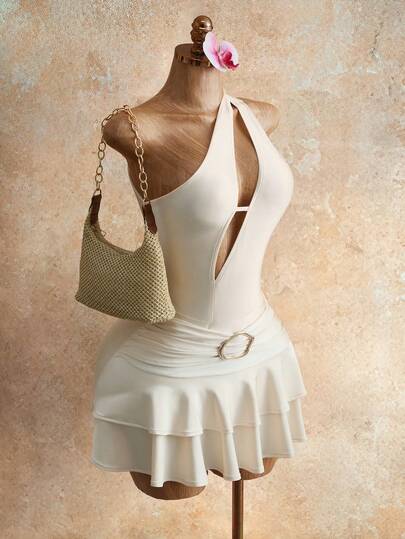 Mistrie 女士无袖镂空露背吊带裙