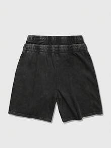 ROMWE MEN Street Life 男士休闲牛仔裤，简约印花 - 黑色 - 查看 2