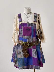 Sunspun Vestido de tirantes bohemio multicolor para mujer de talla grande - Multicolor - Ver 4