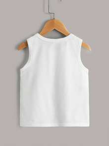 Young Boy Solid Tank Top - White - View 2