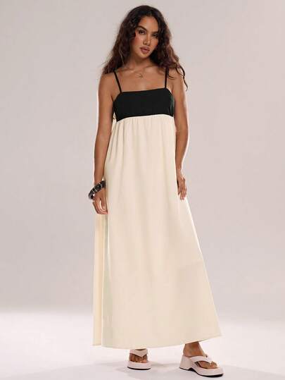 Avantive 女士撞色极简无袖连衣裙