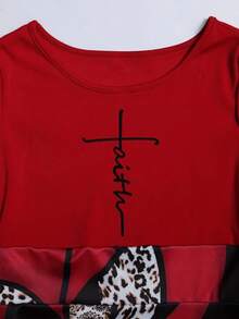 Women's Elegant Geometric Patchwork Leopard Print Dress Fall Cloth For Women - Multicolor - View 3