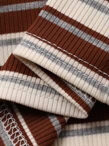 DAZY Girls (Small) Collared Knit Striped Fitted Vest - Multicolor - View 8